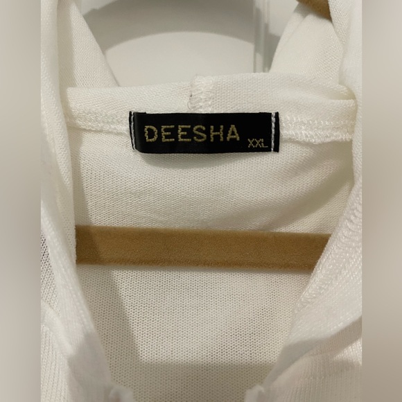 White hooded zip cardigan, XXL - Picture 4 of 4